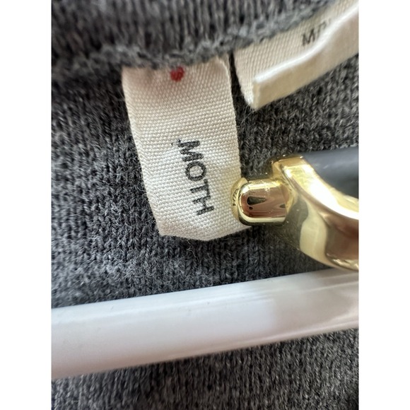 Anthropologie Moth Drawing Room Foil Print Short Sleeve Cotton Sweater M - Picture 4 of 7